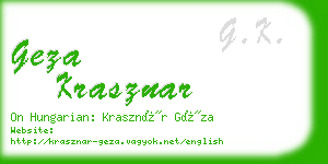 geza krasznar business card